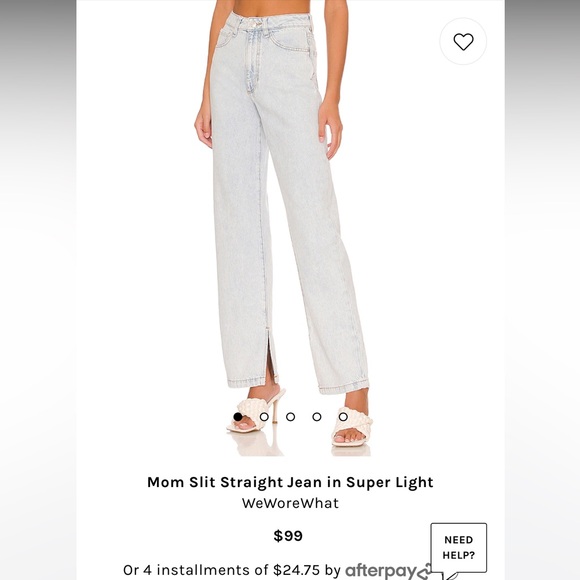 WeWoreWhat mom slit straight jean - Picture 2 of 3